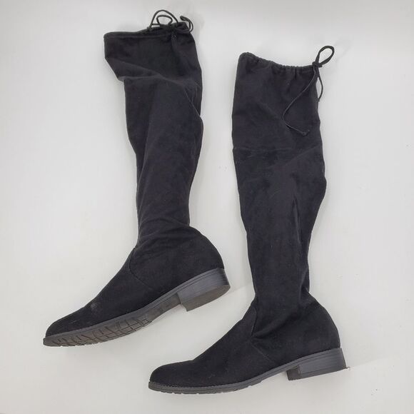 UNISA Unadivan womens 9 over the knee black suede boots - Picture 1 of 6